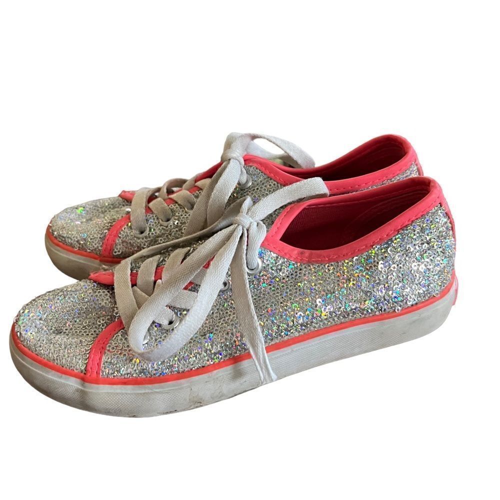 Evos girl's Pizzazz sequin low top sneakers size 2